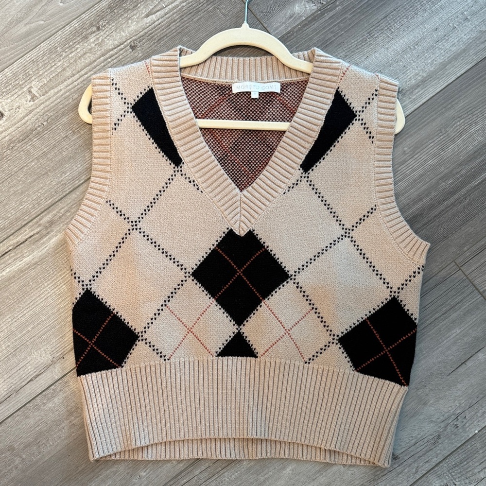 Argyle Knit Sweater Vest